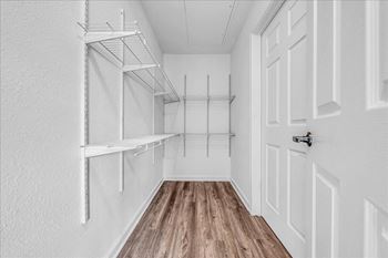 The closet in a bedroom